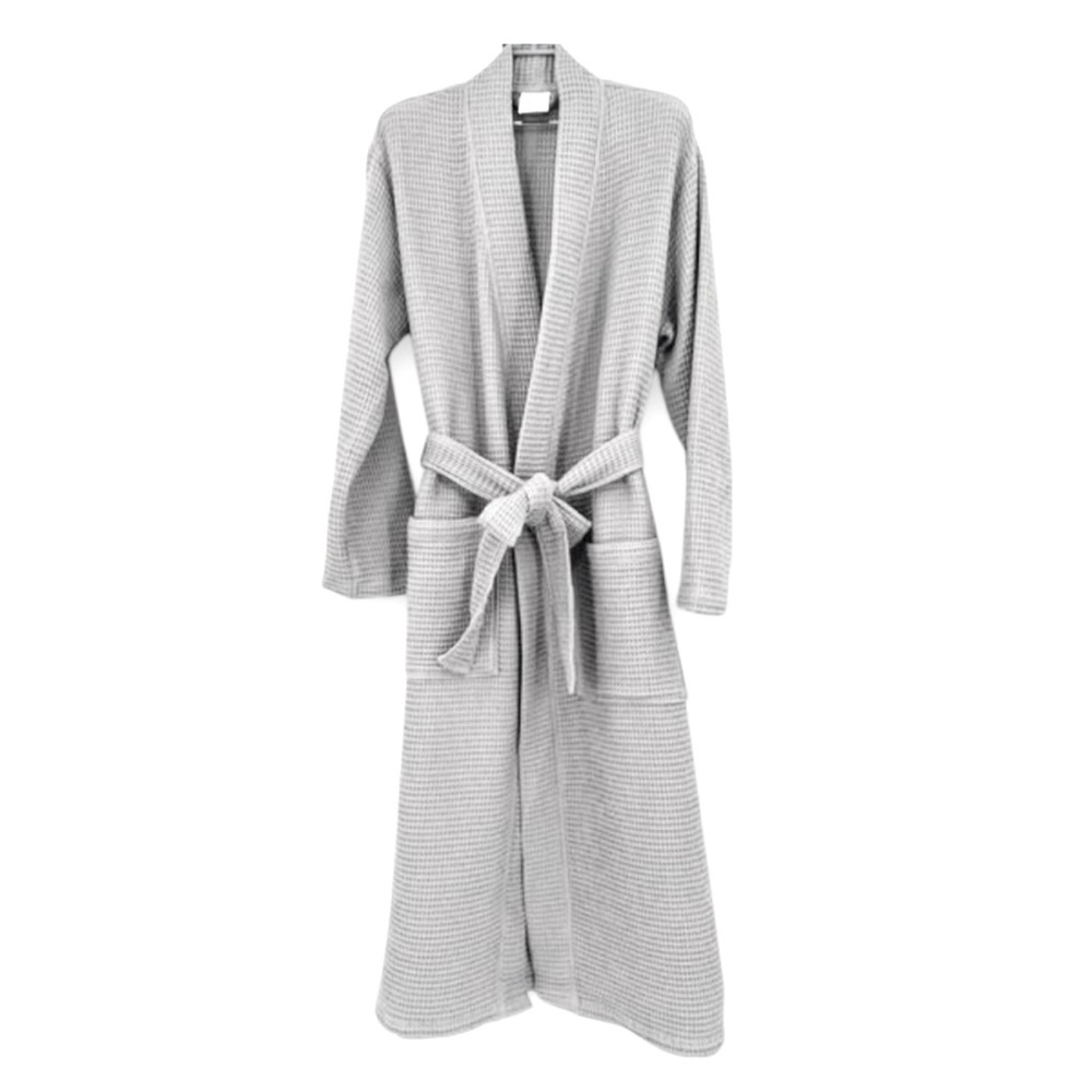 NWT Quince Organic Turkish Waffle Robe Silver (Light Grey) Sz M